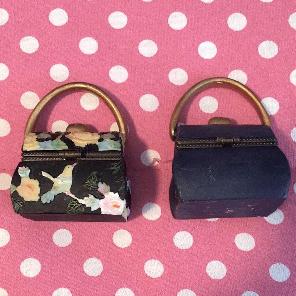 🌷HP Set of 2 Miniature purse keep sakes boxes - Picture 2 of 13
